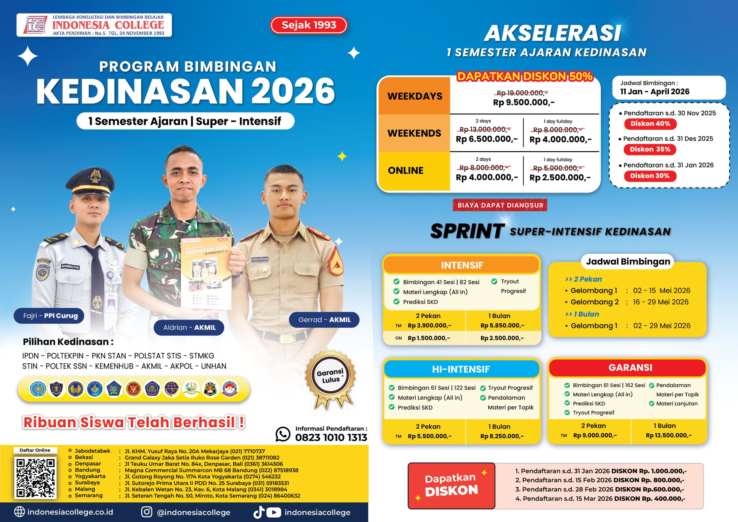 Bimbel Kedinasan 2026 - Akselerasi & SPRINT
