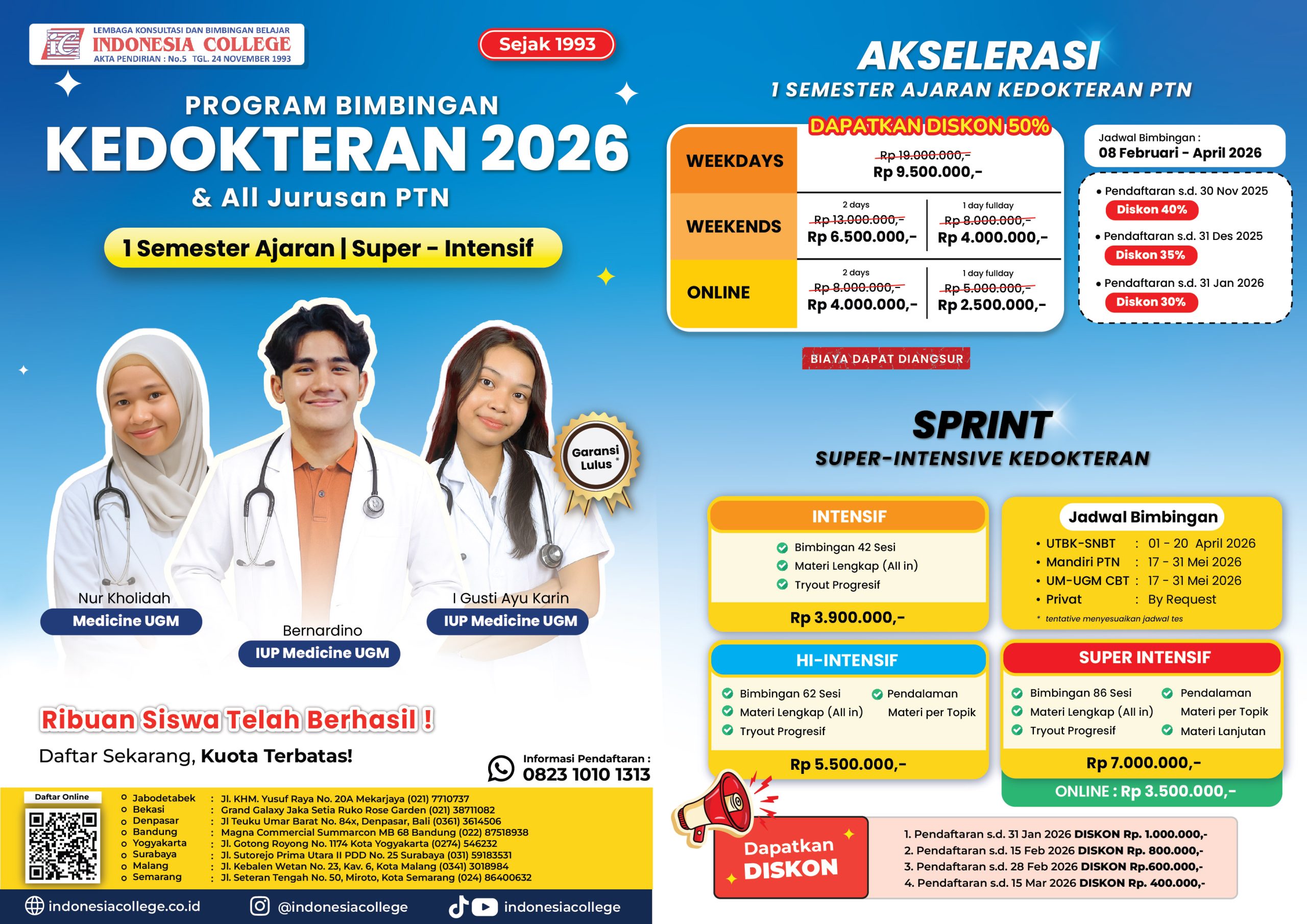 Bimbel Kedokteran 2026 - Akselerasi & SPRINT 